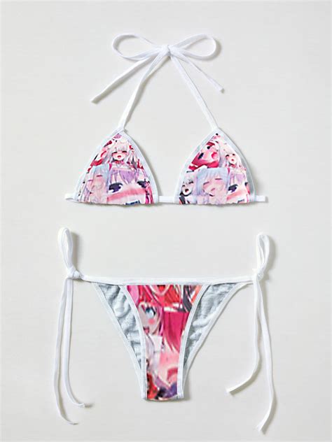 Emmiol Kostenloser Versand Neckholder Bikini Set Mit Anime Print