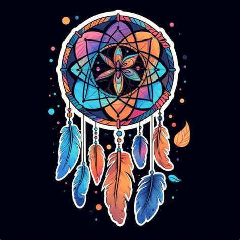 Premium Ai Image A Close Up Of A Colorful Dream Catcher With Feathers