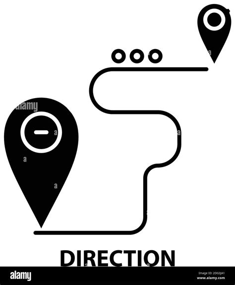 Direction Icon Black Vector Sign With Editable Strokes Concept