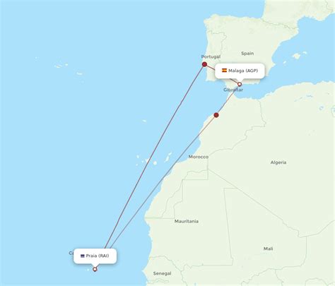 All Flight Routes From Malaga To Praia Agp To Rai Flight Routes