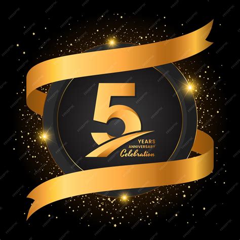 Premium Vector 5th Anniversary Celebration Template Design