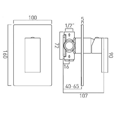 Vado Notion Single Lever Concealed Manual Shower Valve