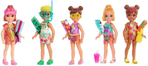 Barbie Color Reveal Holiday Summer Love Series dolls with towels, and ...