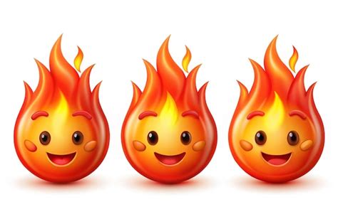 A D Render Of A Set Of Fire Flame Icons There Are Multiple Flames With Red Hot Sparks Premium