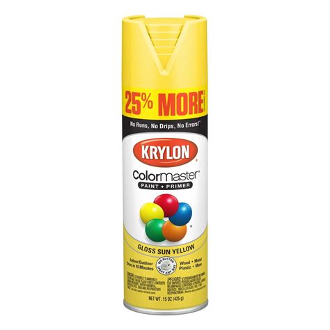 Krylon® ColorMaster Paint + Primer Gloss Sun Yellow, 15-Oz - Walmart.com - Walmart.com