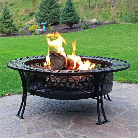 Ultimate Patio Inch Steel Star Wood Burning Fire Pit Black Bbqguys