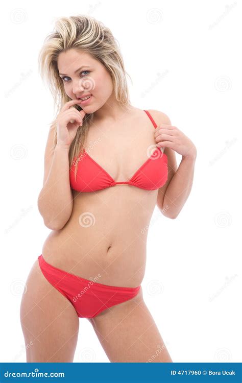 Beautiful Woman In Red Bikini Stock Photo Image