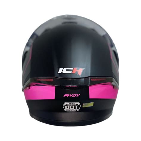 Casco Abatible Ich Dv Knock Negro Fucsia Mate Visor Transparente