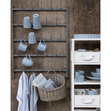 Porte Tasses Mural 25 Crochets Metal Gris Ib Laursen