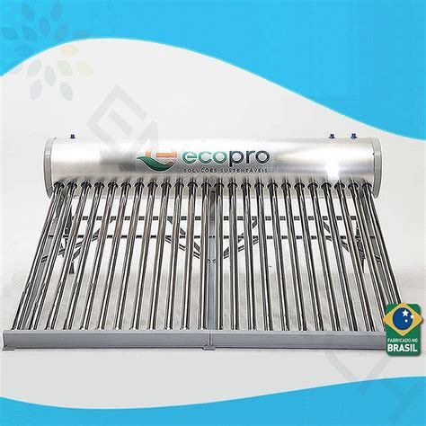 Aquecedor Solar Acoplado Platinum Litros Tubos Inox Ecopro