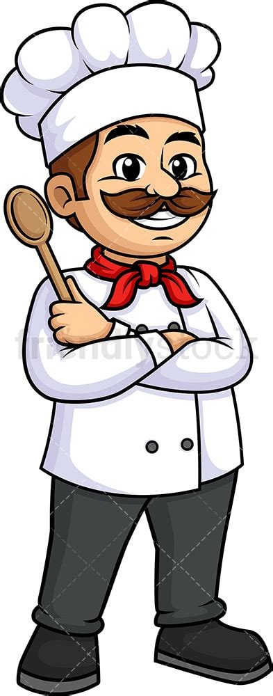 Male Chef Holding Platter Cartoon Clipart Vector - FriendlyStock