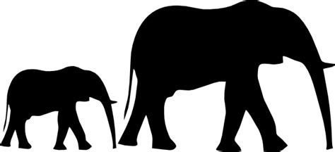 Mom & Baby Elephant Silhouette Clip Art at Clker.com - vector clip art ...