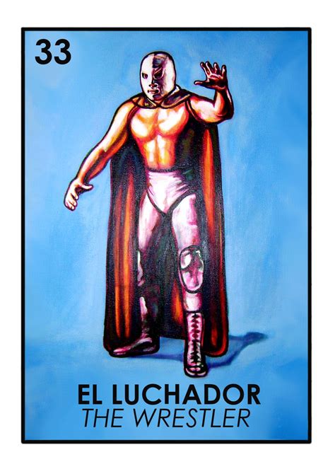 El Luchador Mexican Art Loteria Cards Mexican Wrestler