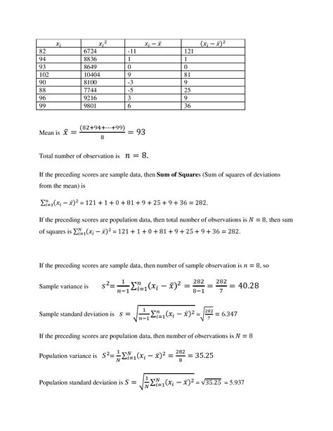 Solved Consider A Data Set Containing The Following Values