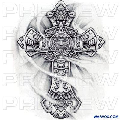 Tonatiuh Aztec Cross Tattoo - ₪ AZTEC TATTOOS ₪ Warvox Aztec Mayan Inca ...