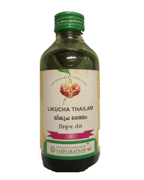 Likucha Thailam 200ml Free Shipping Upto 20 Off Vaidyaratnam