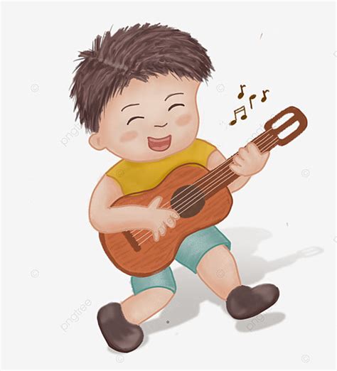 Guitar Boy Cute Guitar Boy Happy Boy Guitarist Illustration Png