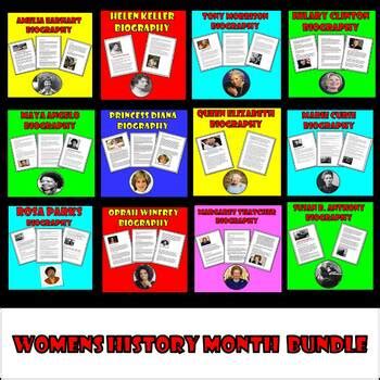 Women's History Month Biography Project| Famous Female figures in ...