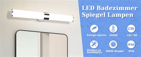 Homefire LED Spiegelleuchte Bad Spiegellampe 15W Badleuchte Wand 60CM