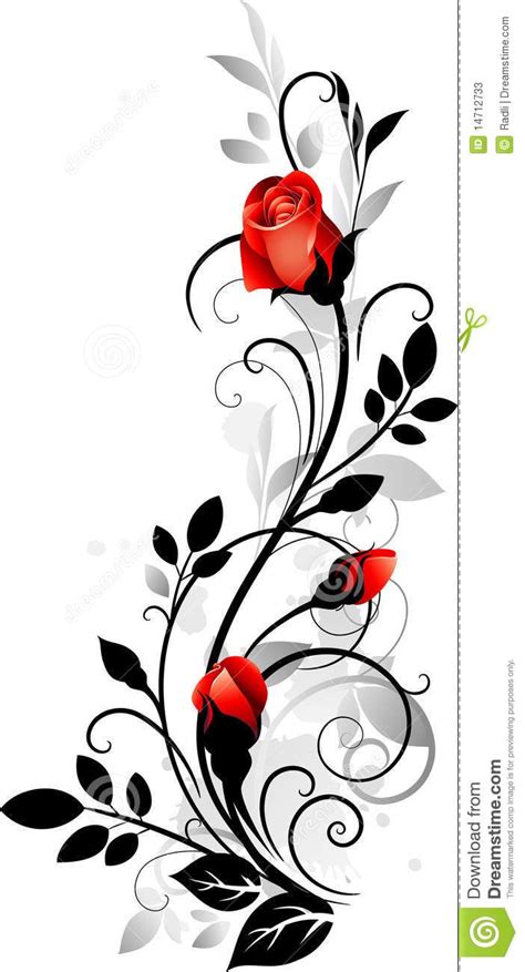 Illustration About Beautiful Ornament With Red Roses Illustration Of