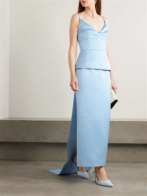 emilia wickstead harleigh convertible duchesse satin midi skirt net