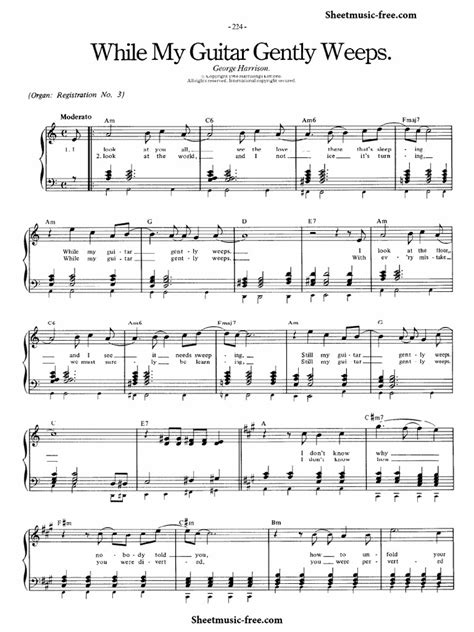 While My Guitar Gently Weeps Sheet Music Beatles Sheetmusic Pdf