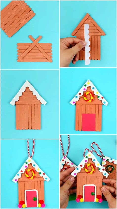 Gingerbread House Popsicle Stick Craft