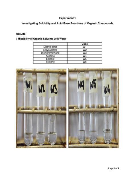 Results Solubility Experiment | PDF