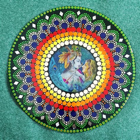 Dotted Mandala Art of Radha Krishna - Etsy