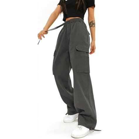 Cargo Pants Women High Waist Baggy Cargo Pants Cotton Multiple Pockets