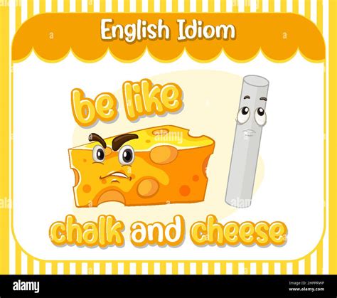 English Idiom With Picture Description For Be Like Chalk And Cheese