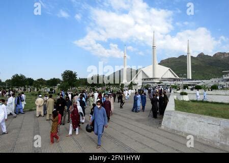 People Leave Faisal Mosque After Offering Friday Prayers Led By The