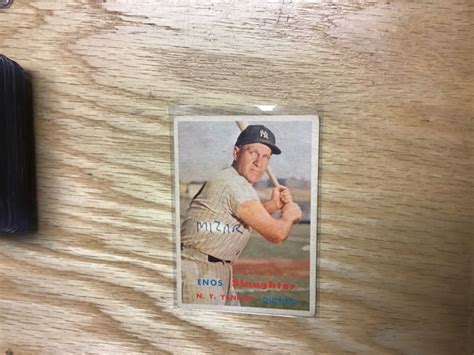 1957 Topps Baseball Enos Slaughter New York Yankees Card 215 EBay