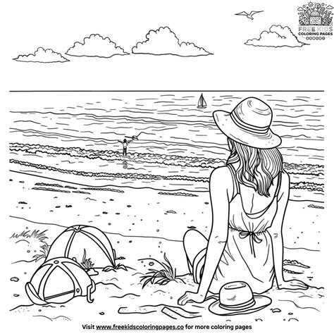 Charming Beach Girl Coloring Pages For Creative Kids