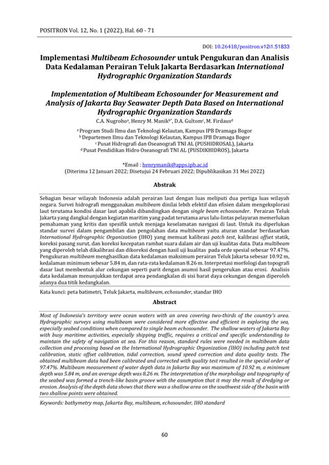 (PDF) Implementasi Multibeam Echosounder untuk Pengukuran dan Analisis ...