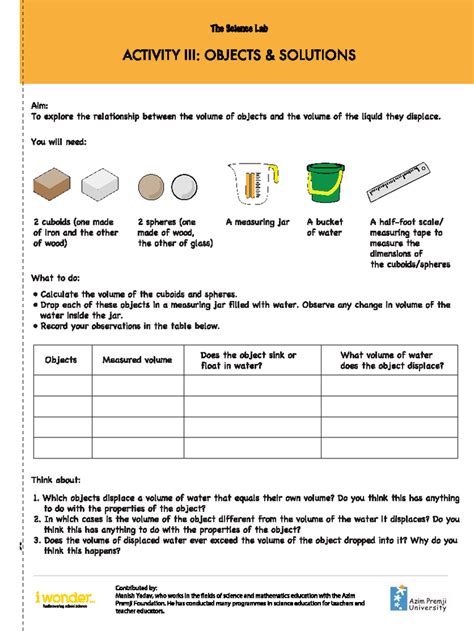 Fun with Archimedes’ Principle - Azim Premji University