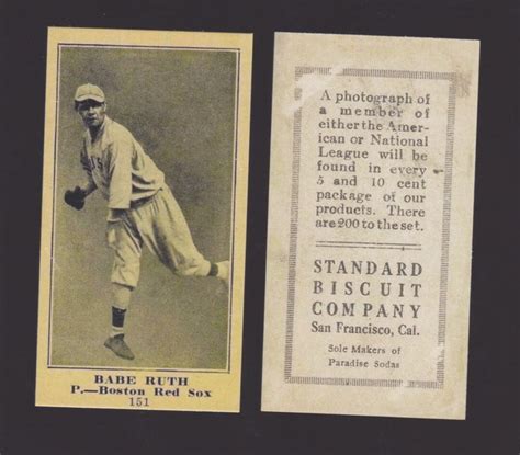 2 Card Lot BABE RUTH Rookie Card 151 Red Sox 1916 M101 Reprint Mint