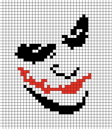 The Joker (face) Pixel Art in 2023 | Pixel art, Pix art, Pixel art grid