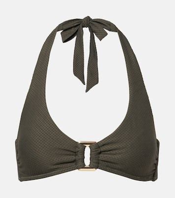 Halterneck Bikini Top In Green Heidi Klein Mytheresa