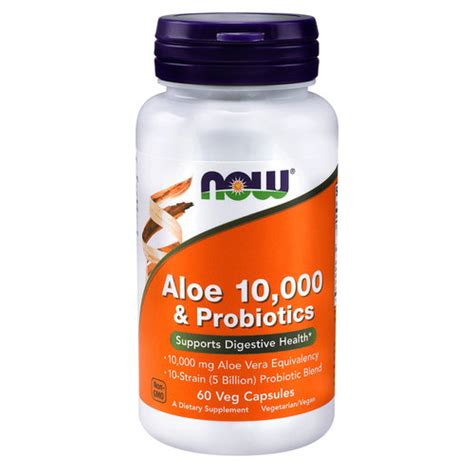 NOW Foods Aloe 10 000 Probiotics 60 Vcaps Natures Pocket