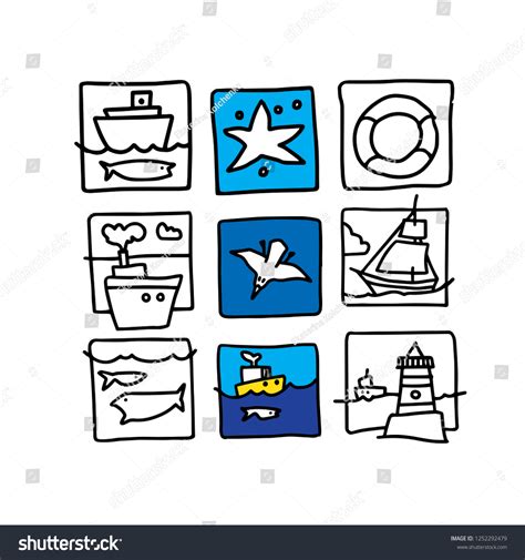 Sea Cartoon Sketch Vector Illustration Isolated Stock Vector (Royalty ...