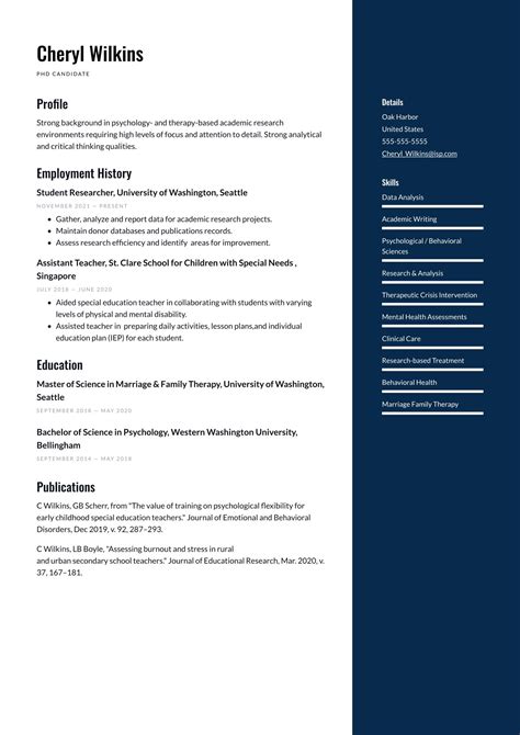 Phd Resume Examples And Templates 2025 ·