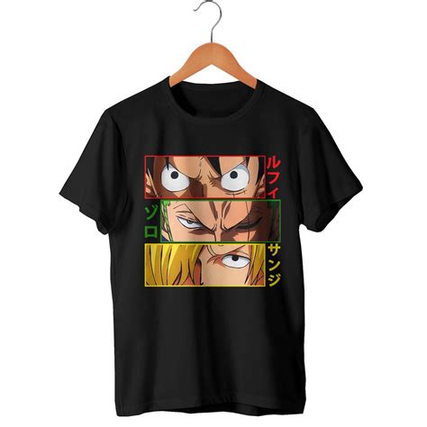 Camiseta One Piece Luffy Zoro Sanji Mugiwara Unissex Camisa Shopee Brasil