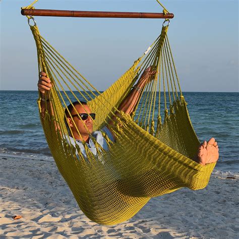 Caribbean Hammocks Jumbo Hand Woven Hammock Chair With Footrest