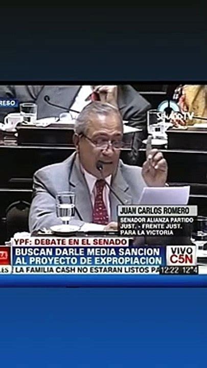 As Se Exped A El Senador Romero Cuando Se Debat A La Expropiaci N De