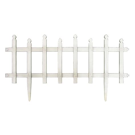 Vigoro 12 In H White Classic Picket Style Plastic Garden Fence 51502