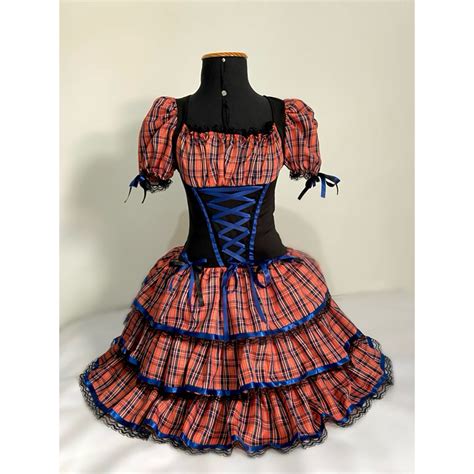 Vestidos De São João Adulto - VESTIDO DE FESTA JUNINA SÃO JOÃO ADULTO | Shopee Brasil