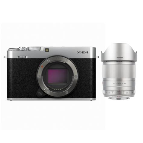 Aparat Fujifilm X E4 Body Srebrny Viltrox AF 23 Mm F 1 4 XF Silver