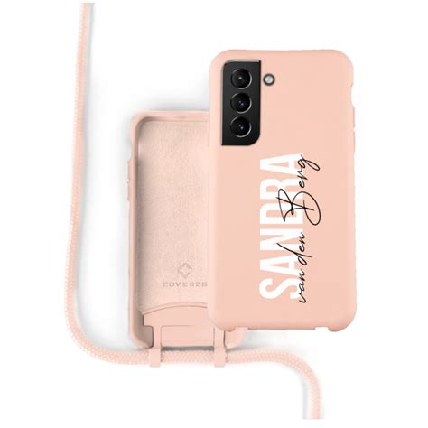 Silicone Case Met Koord Samsung Galaxy S Plus Roze Verticaal Name