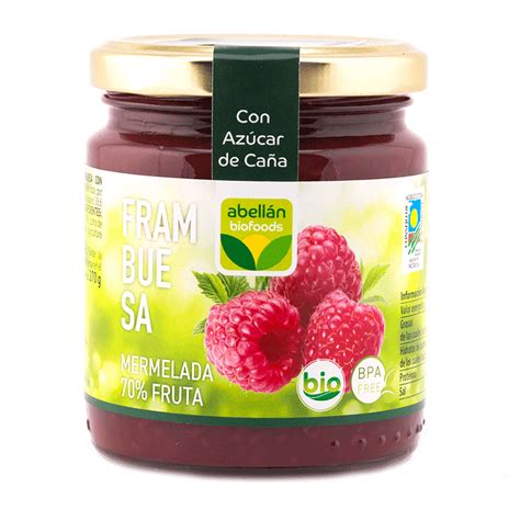 Mermelada De Frambuesa Con Azúcar De Caña Bio Abellán Biofoods